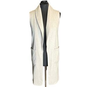 Joie Light Tan Open Front Fleece Cardigan Duster Size S